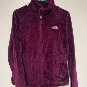 The North Face maroon fleece zip up